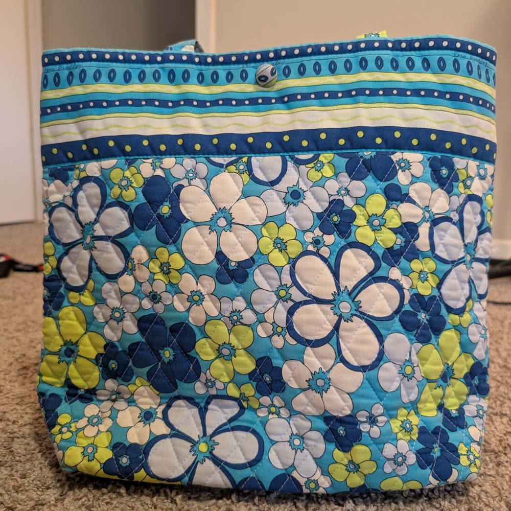 Vera Bradley Blue and Green Floral Tote
